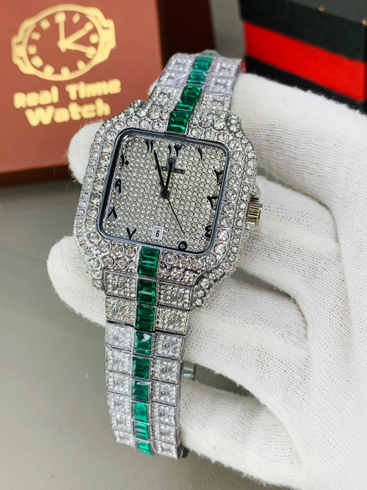 ROLEX DIAMOND ICED🧊 STONE ⚪/🟢