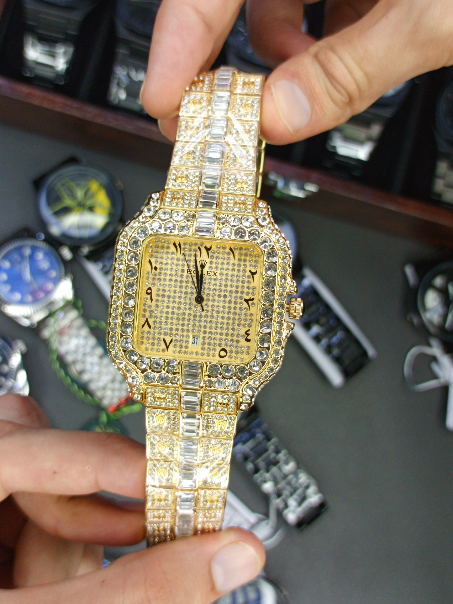 Rolex Diamond Stone Watch